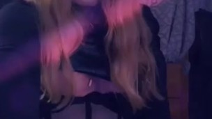 Sexy Blonde Trans Girl Jerking Her Huge Cock Futa Sissy