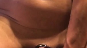Bailey riding her favorite dildo balls deep anal fuck