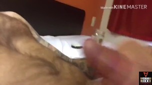 Hot bi guy strokes big dick with hot cumshot