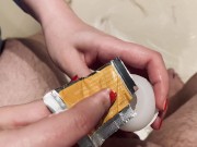 Can czech wife milk hubby in shower using Tenga Egg till big cumshot? 2/16