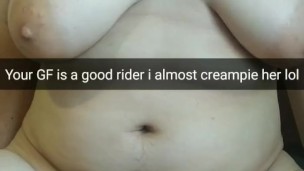 Your cheating girlfriend milking my fat cock with bare pussy