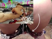 Sexy woman peeing on public street. 60fps