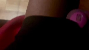 Angel Black Beta watching porn in chastity 