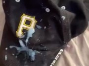 Asher Devin Shoots Huge Cum Load On a Pittsburgh Hat LONG DICK POV