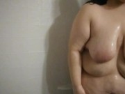 Fat girl showers