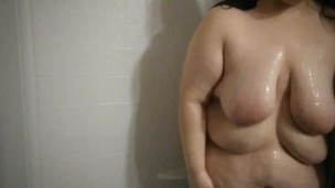 Fat girl showers