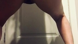Girl with a big ass could't resist while visiting at her friends place