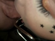 Topless Chained Up Spider Gag FaceFuck Blowjob Facial up the nose LOL 13/16