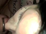 Topless Chained Up Spider Gag FaceFuck Blowjob Facial up the nose LOL 8/16