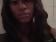 Ebony in bubble bath