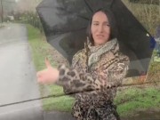 a truck driver fucked a amazing brunette in the woods 1/16