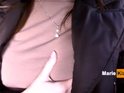 Schoolgirl play pussy in the backseat Uber, public masturbation 4/16