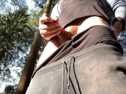 Jerkoff and Cum in the nature