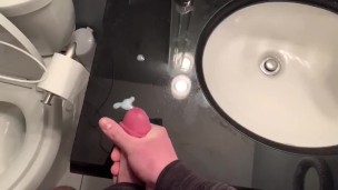 Slapping my cock in my milky nut