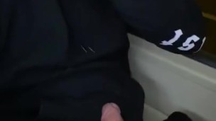 Jerking off on a public bus in Barcelona 