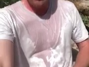 Public beach golden shower