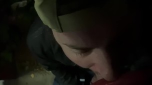cum dump sucking dick in public