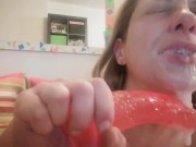 Try not to cum - chaturbate model in hottest show and extreme deepthroat 8/16