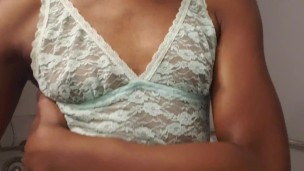 Alycia Tease shows inverted nipple in lingerie.