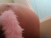 Playing around in my little cutesy tail and ears...pee and pantystuf milf f