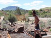 FULL HD DIRTY BOY SHOWERS OFF WITH THE HOES & SPRAYS DOWN SOME SEED