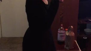 Kitten bouncing her first tail, first video