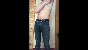 Undressing and cumming