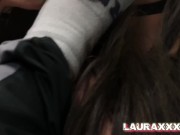 Submissive wife worships masters feet as she licks sucks and fucks them POV 7/16