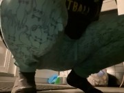 Pissing off the back porch 