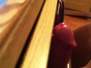 kitchen door fuck with cum