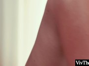 Busty beauty peels off gorgeous lovers tight yoga pants and eats her pussy 5/16