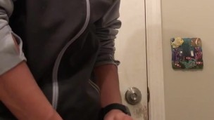 Black teen jerking off