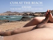 Woman give an intense outdoor handjob that makes him cum at the beach 2/16