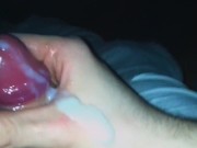 cum oozing from my red bell end 15/16