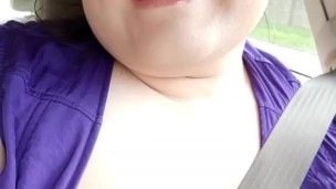 Madonna and tits in the car
