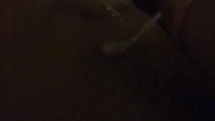 Solo male ebony shoots cumshot on self