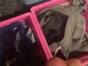 Blasting dorm girls panties with cum 