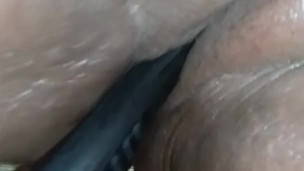 BBW fucks her pussy in the shower till she pee's 