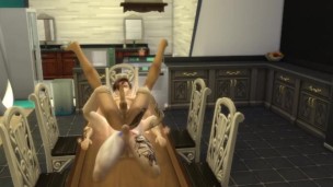Rough sex on dining table