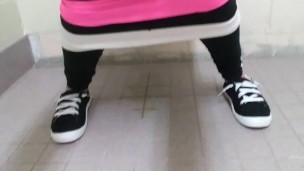 Sqats to Piss on the Public bathroom floor