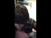kitty cums while gagging on cock/trying to film it in 69, cum in throat 9/16