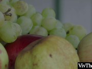 Sexy lesbian and asian lover finger each other out in the garden 1/16