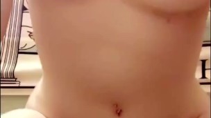 horny teen masturbating with her dildo