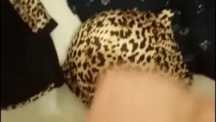 sneak in her room and cum on leopard bra