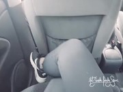 Uber fantasy: testing the uber driver on a public highway. Yoga pants 1/16