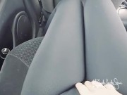 Uber fantasy: testing the uber driver on a public highway. Yoga pants 3/16