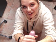 She SMILES and LOVES a BIG Load of Cum in Her Sweet Mouth 12/16