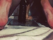 Huge dildo ride, anal fisting and two dildos DAP 1/16