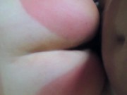 Deep anal creampie. Fucked a big, tanned ass. She cums from anal. 1/16