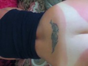 Deep anal creampie. Fucked a big, tanned ass. She cums from anal. 2/16